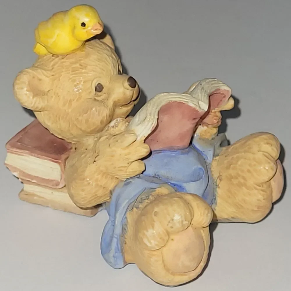 Cherished Teddies Bear READING BOOK Figurine